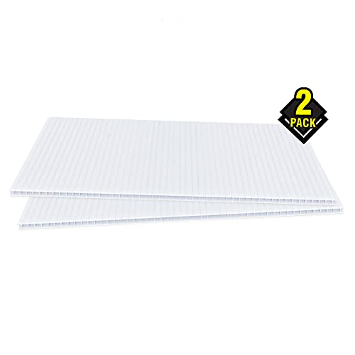 MEGA FORMAT Corrugated Plastic Sheet - White Coroplast Board, 4mm Thickness, 6" x 12" Inches, 2 Pack