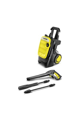 Kärcher Hochdruckreiniger K 5 Compact, Druck: max. 145 bar, Durchfluss: max. 500 l/h, Flächenleistung: 40 m²/h, Wasserfilter, Gewicht: 12 kg, Hochdruckschlauch und -Pistole, Dreckfräser, Strahlrohr