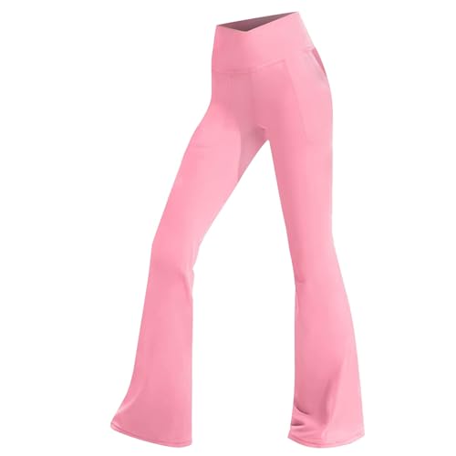 Girl Yoga Flare Wide Leg Tummy Stretchy Pants Girls Ankle Leggings Causal Slim 𝐁ootcut High Waist Bell Bottom