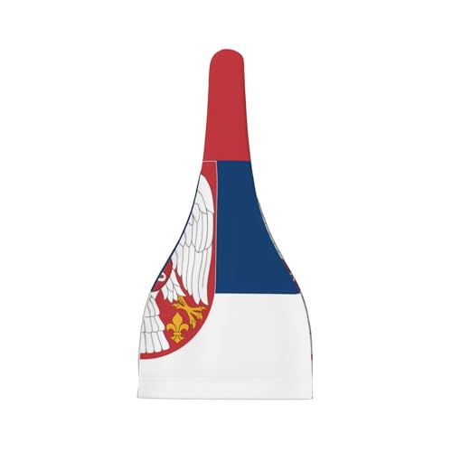 Newborn Baby Hat, Flag of Serbia Print Soft Top Knot Beanie Cap, Cute Baby Headwear for 0-6 Months Black2