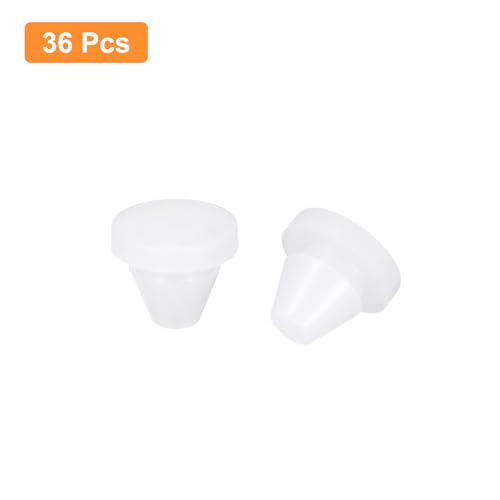 Image of uxcell 36 Pcs Silicone Plugs, Rubber Round Snap in Locking Hole Plugs for 7-8mm Hole, Hole Stoppers Waterproof Hole Plug for Metal Tube, Furniture End Caps Inserts, Clear