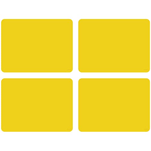 Gasare, Silicone Placemats For Dining Table, Kids Placemats, Table Mats, Nonslip, Washable, Heat Resistant, Flexible, 20% Thicker, 16" X 12" X 1.1Mm, Set Of 4, Yellow #TOP27