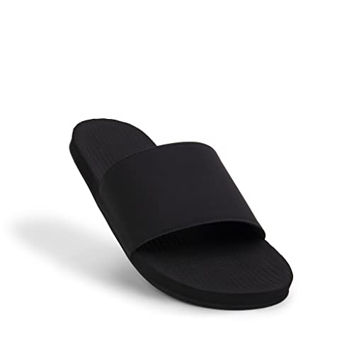 Indosole 2022 Edition Men's ESSNTLS Vegan All-Terrain Slides, Improved Comfort [Reused Tire Sole, Natural Rubber Footbed, Arch Support, Microfiber Lined ENVRO Strap, Waterproof]