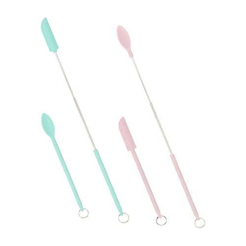 Mini spatule rétractable silicone Cabilock | Set de 4 grattoirs à crème dessert