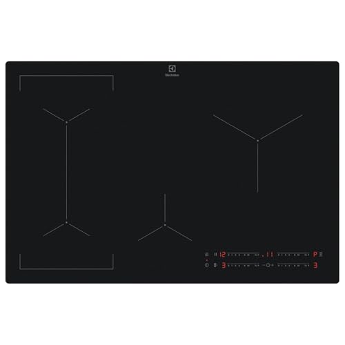 Electrolux EIV83443CT - Piano cottura induzione 80 cm, 4 zone flessibili con Bridge, Hob2Hood controllo cappa automatico, comandi touch slide, Stop&Go, vetroceramica nero, Serie 600