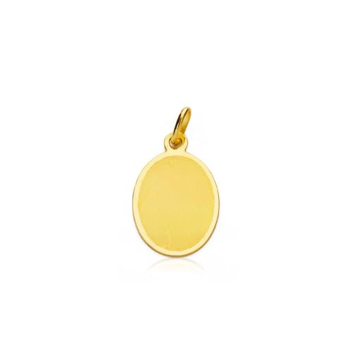 Miniatura 3 de Monde Petit Medalla Oro Amarillo 9k Personalizada Angel Oval Mate Y Brillo 15 X 10 Mm - Certificado Garantía - 1284