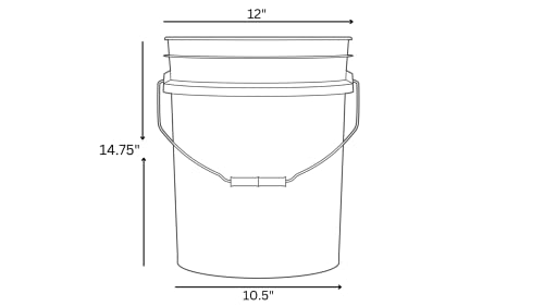 House Naturals 5 Gallon Food Storage Grade Plastic Bucket - Made in USA (Pack of 4 Buckets)