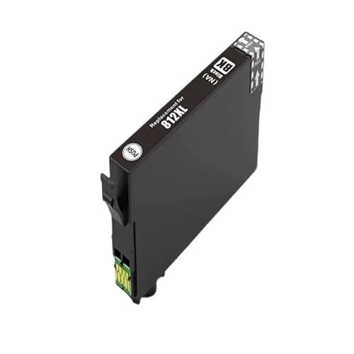 Cartucho De Tinta T812XL 812XL Compatible con Epson Workforce Pro WF-3820 WF-3825 WF-4830 WF-4835 WF-7830 7840 7845 Accesorios For Impresoras(1 Black)