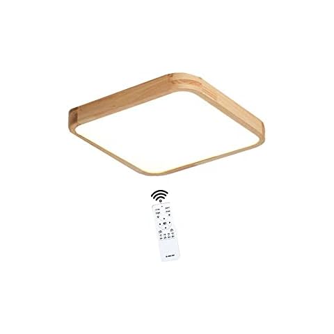 Plafonnier LED en bois avec télécommande Cover