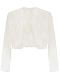 White Long Sleeve Dressy Lace Bolero Shrug Jacket Size Small Ivory XX-Large