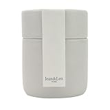 Jean & Len Aufbewahrungsdose in sand, aus Dolomit, vielseitige Aufbewahrungsmöglichkeiten, auch ideal zur Tampon oder Ohrenstäbchen Aufbewahrung, Keramikdose mit Deckel, 12 x 9 cm