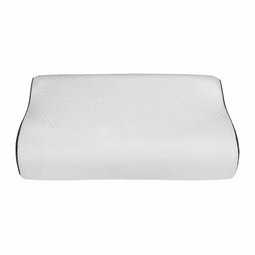 Image of KITCHIVO Memory Foam Pillow, Contour Cervical Orthopedic Memory Foam Pillows Supports Neck Pain and Shoulder Pain for Sleepin Cervical Pillow Neck Support Pillow for Side Back (White & MARUN)