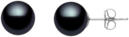 14k Gold AAAA Quality Japanese Dark Black Akoya Cultured Pearl Stud Earrings for Women - PremiumPearl image 5