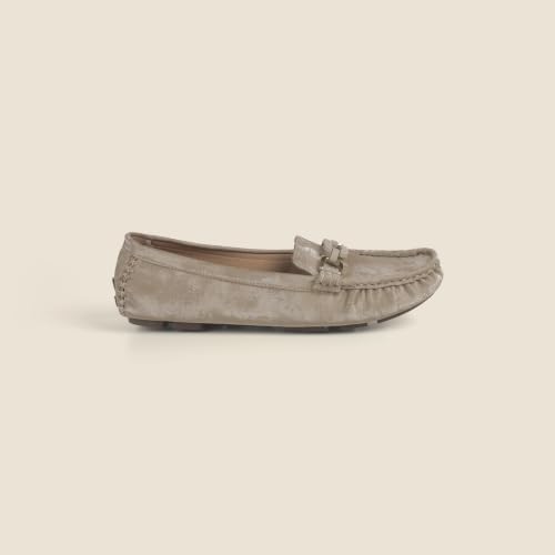 Image of Metro Women's Beige Slip On Closure Casual - Loafers with Flat Sole