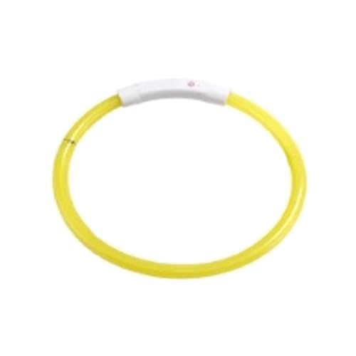 Feriany - Collar para perro LED, collar extraíble, collar para mascotas, carga USB, amarillo.