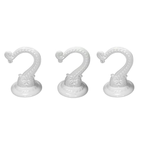 Image of Large Swag Ceiling Hooks Heavy Duty Swag Hook 3 Sets with Hardware for Hanging Plants Ceiling Installation Cavity Wall Fixing (3, White)