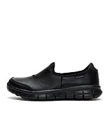 Skechers Women's Work Relaxed Fit: Sure Track - Slip On Slip Resistant Sneaker, Black/Black, US 10