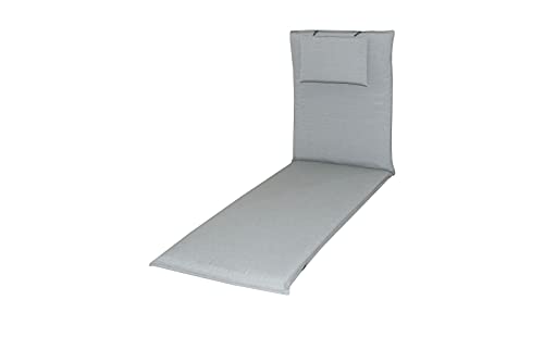 Preisvergleich Produktbild Doppler Lyra Liegenauflage, hellgrau, Baumwolle / Polyester, 200x60x7cm, inkl. Befestigungsbänder und Kopfkissen