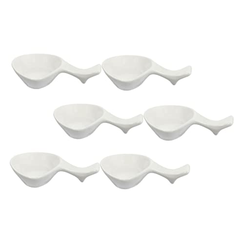 6Pcs Dipping Sauce Dish Practical Chopstick Rests Tableware for Condiments Seasonings and Snacks Cute Kitchen Decor with Handle