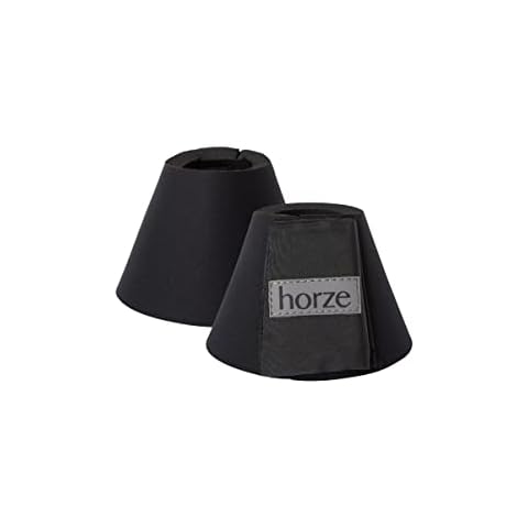 HORZE Pferde Hufglocken ProBell, Springglocken mit Klettverschluss, 2er Set, Schwarz, XL Cover