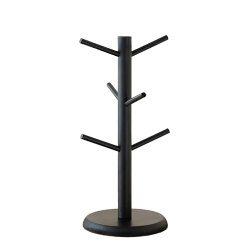 6 Hooks Coffee Cup Holder Wooden Mug Rack Tree Detachable Cup Holder