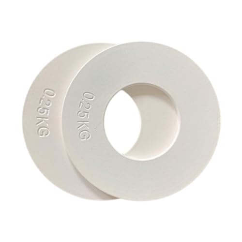 SheerFaring 2 Discos de Pesas Fraccionarias de Acero para Barra, Fáciles de Colocar, Ideales para Principiantes en Entrenamientos en Casa Y en El Gimnasio, Blanco, 0.25 Kg
