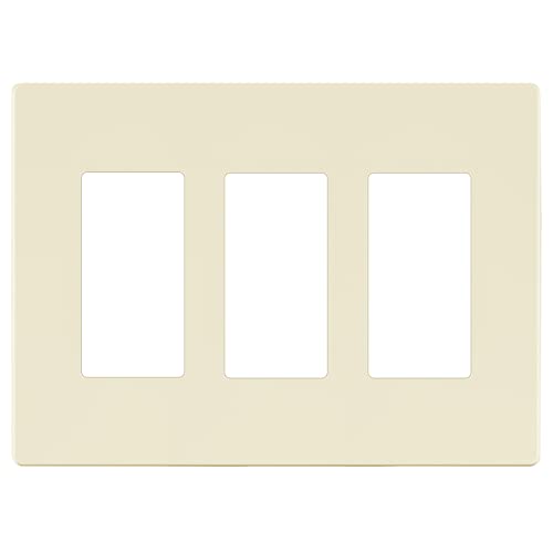 Image of LIDER Decorator Switch Cover, Screwless Wall Plate, Mid-Size 3-Gang 4.88 inch x 6.77 inch, LSWP-33M-LA, UL Listed, Thermoplastic, Matte Light Almond, 1-Pack