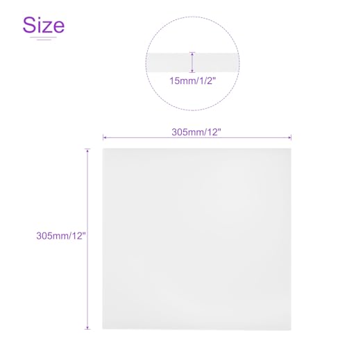 Image of DMiotech 12 x 12 x 1 /2 Inch Plastic UHMW Sheets, Ultra High Molecular Weight Polyethylene, Opaque White Polyethylene Board for Automotive, Chemical, Manufacturing, DIY Home Kitchen