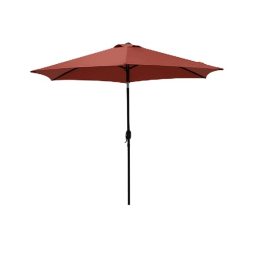 JJ. Parasol droit rond inclinable Juanito Ø270 cm Parasol droit Ø2,7 m Meilleur rapport qualité/prix Ouverture avec manivelle Rouge oxyde