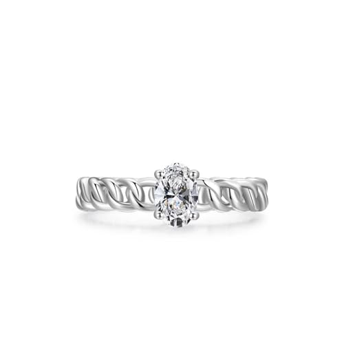 Bague en argent 925 femme alliance zircone cubique ovale