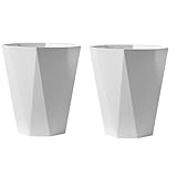 ゴミ箱 おしゃれ フタなし ダストボックス ごみ箱 キッチンゴミ箱 スリム トイレ ゴミ箱 生ゴミ ゴミ箱 リビング 洗面所ゴミ箱 小さいゴミ箱 ごみ入れ くずかご シングル 大口径 キッチン用 浴室 居間 寝室用 バスルーム用 オフィス用 省スペース 移動便利 2点セット (ホワイト A,L)