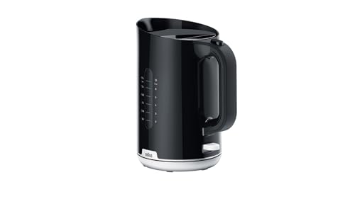 Braun Breakfast1 Electric Kettle WK1100BK, with 360° Rotating Base, Easy Fill System, Rapid Boil, 1.7L Water Capacity, 1000W, Black
