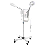 2 in 1 Professional Facial Steamer with 5X Magnifying Lamp, Esthetician Steamer Humidifier Face Spa Mist Steam for Home Beauty Salon, Deep Cleaning for Personal Skin Care, Stand Facial Steamer