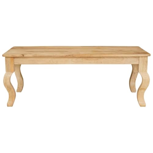 Table basse rectangulaire bois massif manguier marron 110x55cm - 6