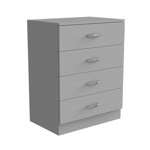 Nera 4 Drawer Chest of Drawers 60cm Width, Dresser Drawers for Bedroom Storage Unit (Matt Grey)