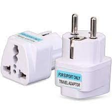 PRV India to Europe, Germany (Schuko) (Type E/F) Travel Adapter Plug White Color (Pack of 3)
