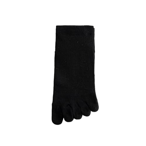 Calcetines de cinco dedos 5 pares de calcetines malla verano for hombre, cinco dedos, corte bajo con separados, deportivos algodón(Black)