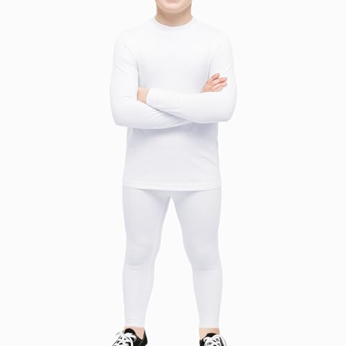 HYCOPROT Ropa Interior Térmica para Niños Deportes Conjunto Térmicos Ropa Interior Camiseta de Compresión de Esquí para Niñas Funcional Transpirable Ropa Interior para Invierno Deportiva Cálida - imagen 8