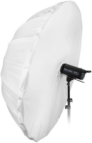 Fotodiox Pro 72in Parabolic Shoot-Through Umbrella Kit with Diffusion Cover - 16-Rib Translucent Photographic Umbrella