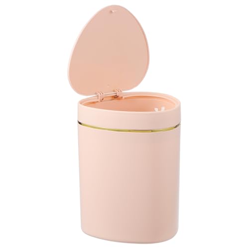 Mini bote de basura con tapa 0.5 gal para escritorio rosa