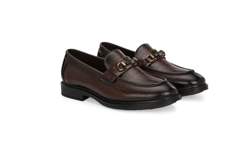 Image of Mens Formal Leather Loafers | Slip on Lightweight Office Shoes | Stylish Black Footwear for Men
