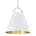 Hudson Valley Lighting 6218-AGB/SWH Burnbay - 1 Light Pendant-19 Inches Tall and 18.25 Inches Wide, Finish Color: Aged Brass/Soft White