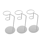 DIYEAH 3 piezas Soporte para Conos de Helado Metálico Exhibidor de Cucuruchos Estable para Uso Doméstico Fácil de Limpiar y Almacenar Soporte para Porcionamiento de Helado Metal Blanco