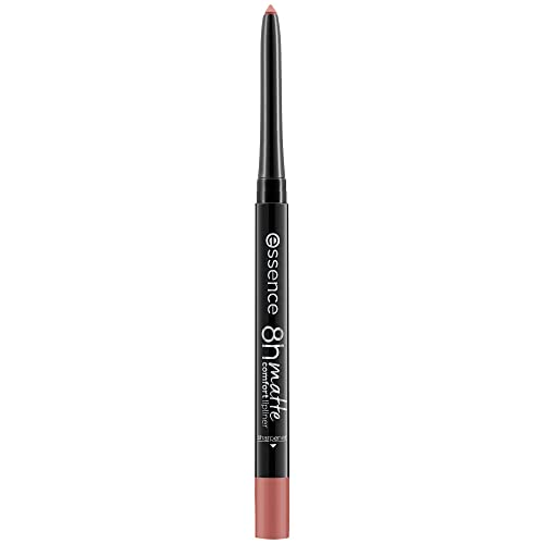 Image of Essence 8h matte comfort lipliner 04 Rosy Nude, lip liner, rose, defined lips, long-lasting colour, matte finish, comfortable wear, 0.3 g