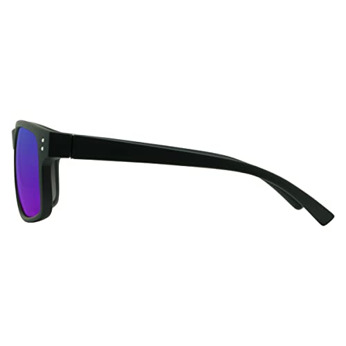 Piranha Xander Matte Black Frame Classic Sunglasses with Blue Mirror Lens3
