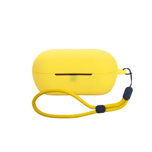 Image of WELCROS Soft Silicone Case Cover for Sony WF-C710N | C710NSA with Lanyard (Yellow)