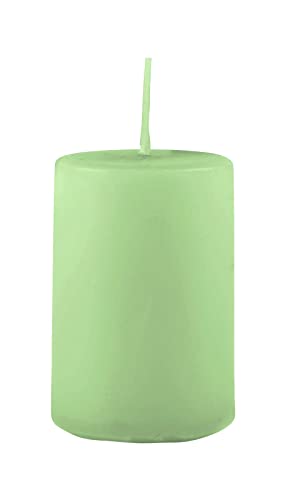 ukiyo Vela para pilar, altura: 6 cm, diámetro: 4 cm, duración de la combustión: 10 horas, Adviento, Pascua, cumpleaños, boda, color: verde claro Cover