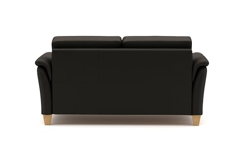 CAVADORE Leder 3er-Sofa Palera / Landhaus-Couch mit Federkern + massiven Holzfüßen / 179 x 89 x 89 / Leder Dunkelbraun – Bild 6