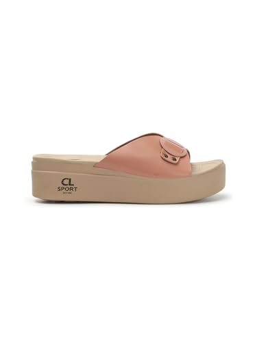 Image of Carlton London women's Flatform Comfortable Slide Sandals with Buckle
