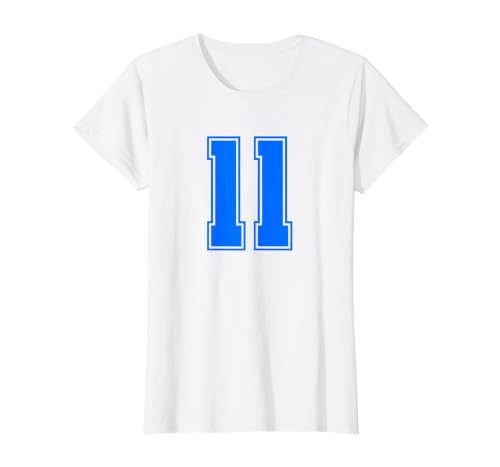 Image of Sports Team Blue Varsity Number 11 Value Graphic T-Shirt, Women, White, S